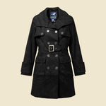 Green with Envy Black Double Breasted Coat - M