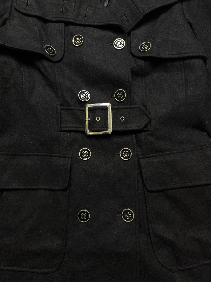 Green with Envy Black Double Breasted Coat - M
