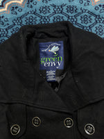 Green with Envy Black Double Breasted Coat - M