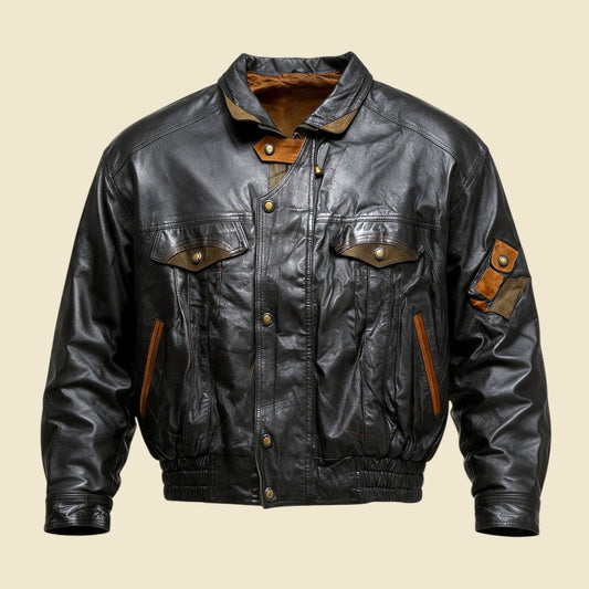 Vintage Black Pure Leather Jacket - M/L
