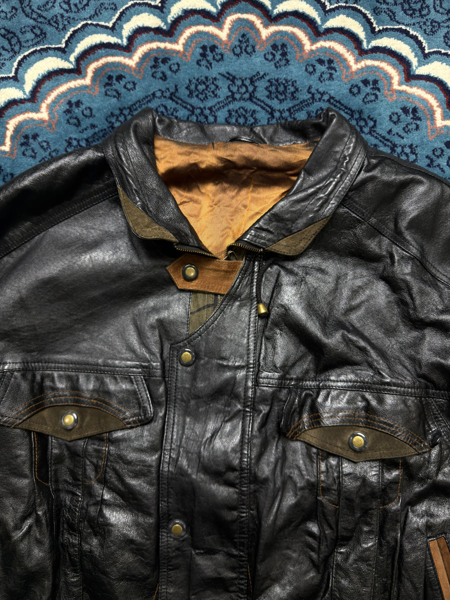 Vintage Black Pure Leather Jacket - M/L