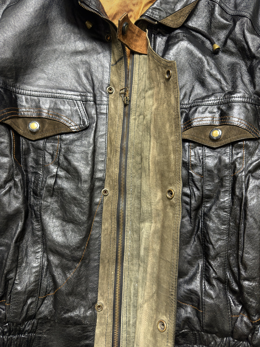 Vintage Black Pure Leather Jacket - M/L