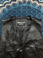 Biker's Club Black Leather Vest - 2XL