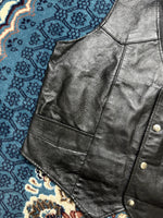 Biker's Club Black Leather Vest - 2XL