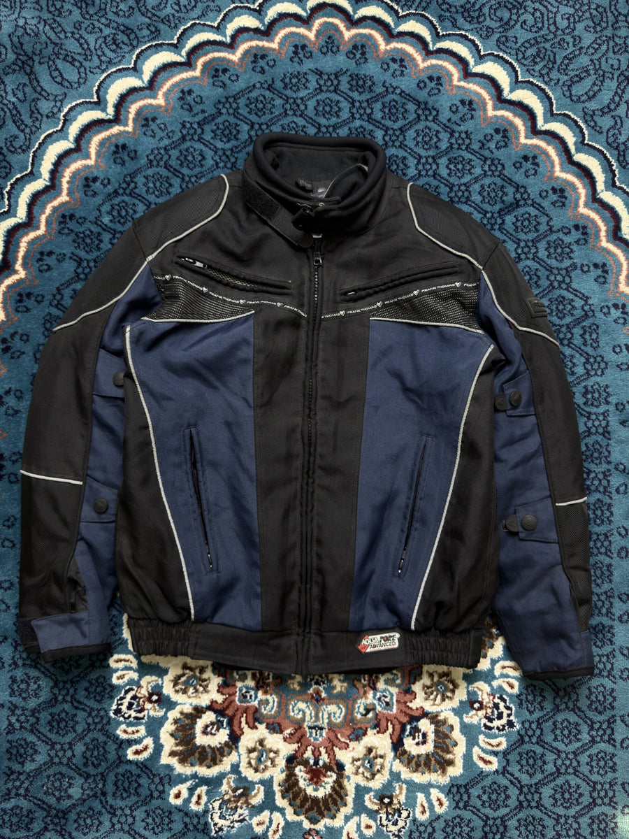 Frank Thomas Aqua Pore Advanced Black & Blue Biker Jacket - LS