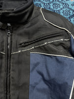 Frank Thomas Aqua Pore Advanced Black & Blue Biker Jacket - LS