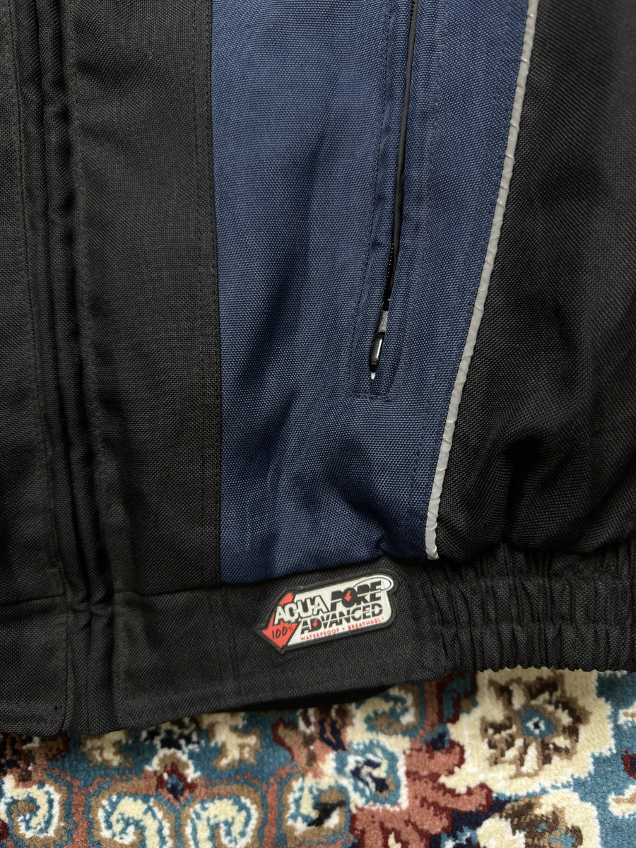 Frank Thomas Aqua Pore Advanced Black & Blue Biker Jacket - LS