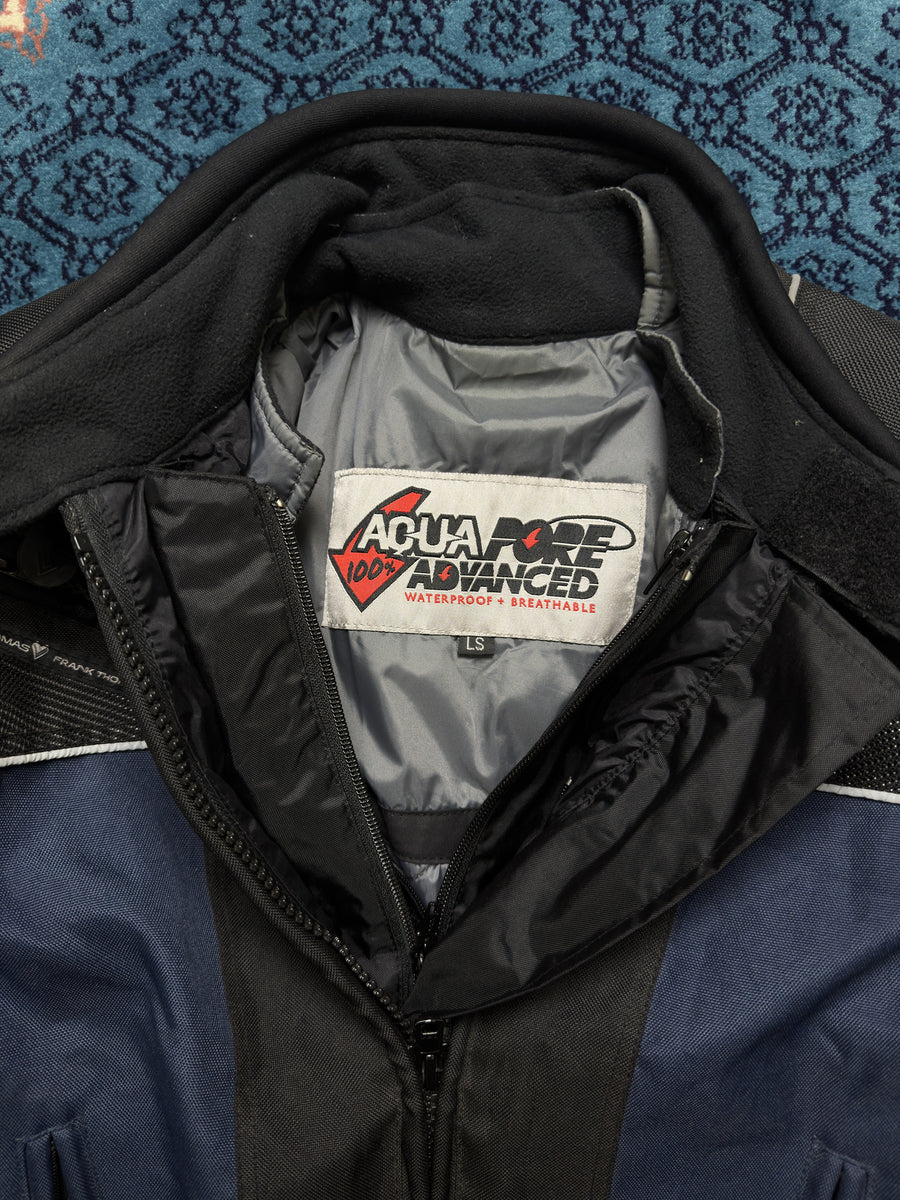 Frank Thomas Aqua Pore Advanced Black & Blue Biker Jacket - LS
