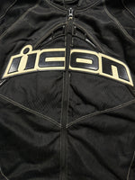 Icon Contra Black Biker Jacket - L