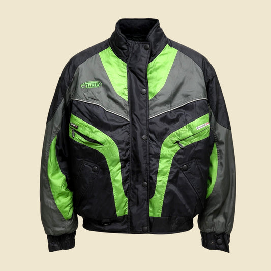Max Green & Black Biker Jacket - L