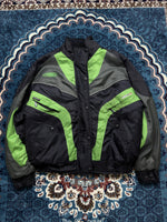 Max Green & Black Biker Jacket - L