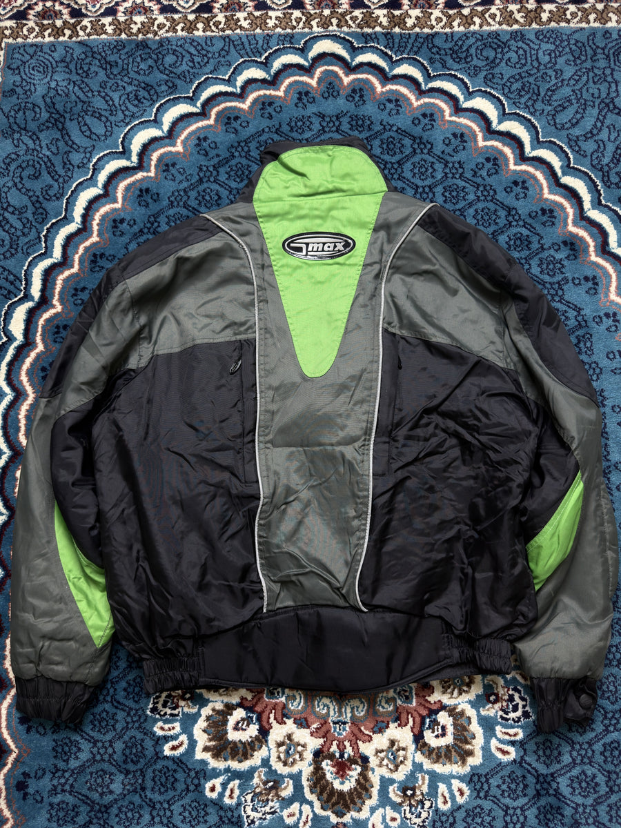 Max Green & Black Biker Jacket - L