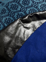 Meca Sportswear Black & Blue Leather Varsity Jacket Distressed - M