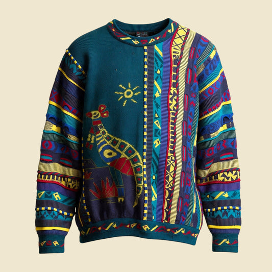 Emaroo Australia Coogi Style Crewneck Sweater Distressed - L