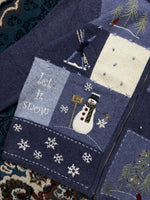 Croft & Barrow Blue Snowman Zipper Petite - M