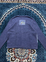 Croft & Barrow Blue Snowman Zipper Petite - M