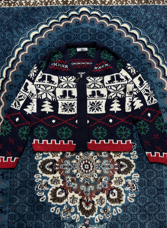 Northern Isles Hand Knitted Multicolour Cardigan - M