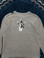 Croft & Barrow Beige Snowman Zipper - S
