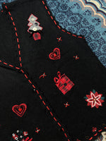 Koret Black & Red Christmas Sleeveless Cardigan - L/XL