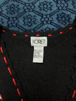 Koret Black & Red Christmas Sleeveless Cardigan - L/XL