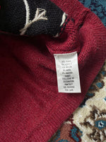 Croft & Barrow Maroon Snowman Zipper - L