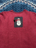 Croft & Barrow Maroon Snowman Zipper - L