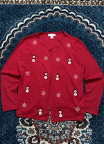 Christopher & Banks Red Christmas Cardigan - M