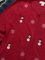 Christopher & Banks Red Christmas Cardigan - M