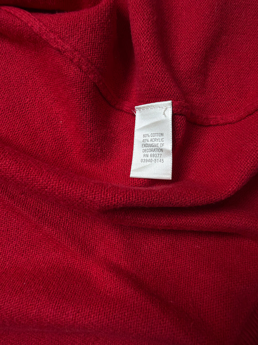 Christopher & Banks Red Christmas Cardigan - M